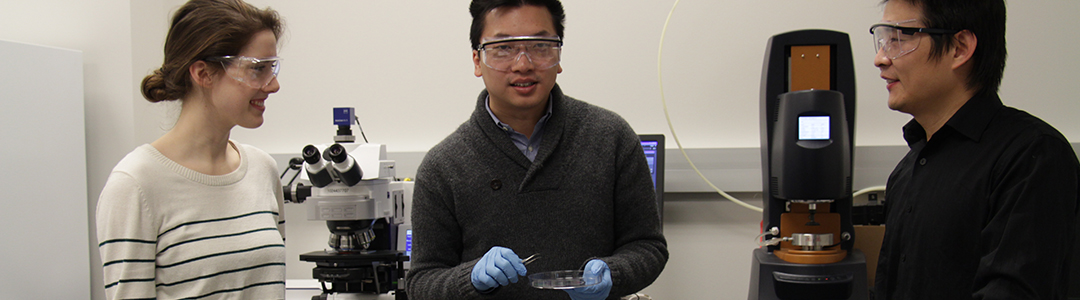 students in the lab with Professor Tak-Sing Wong