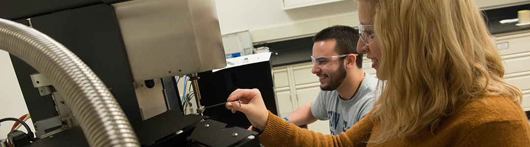 Students working in Electroactive Materials Characterization Lab