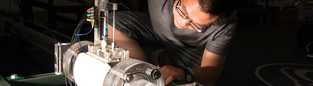 student in lab