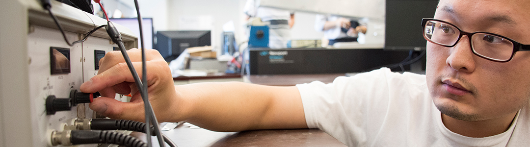 student working in the lab