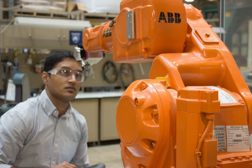 Rakshith Badarinath works in the Factory for Advanced Manufacturing Education Lab.