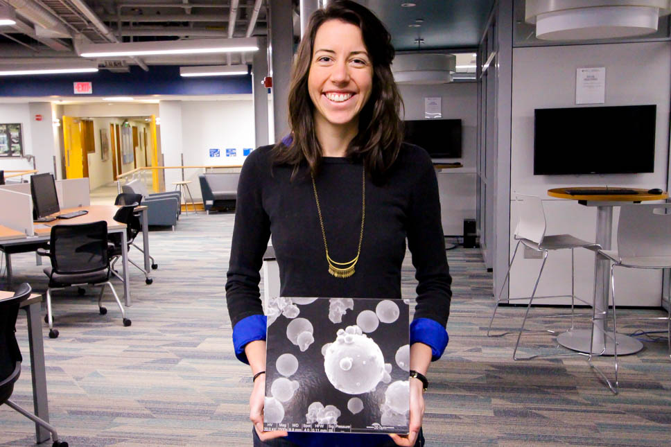 Katie Kirsch, a postdoctoral researcher, who won first place.