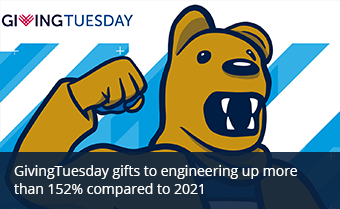 GivingTuesday gifts to engineering up more than 152% compared to 2021