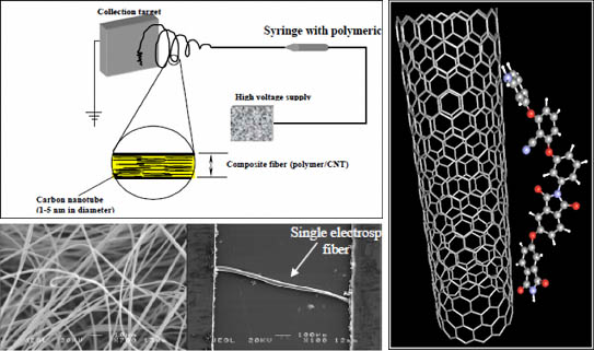 Active nanofiber composites