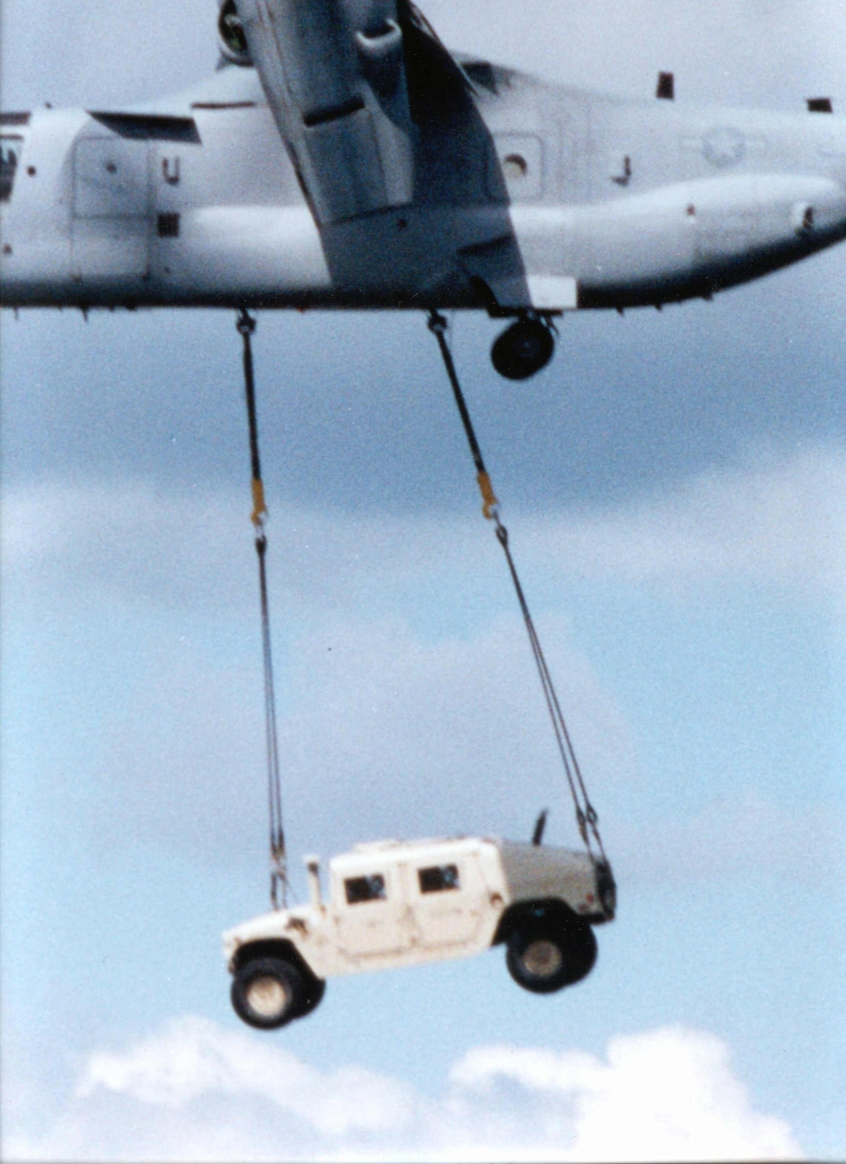 V22 flying with HMMWV